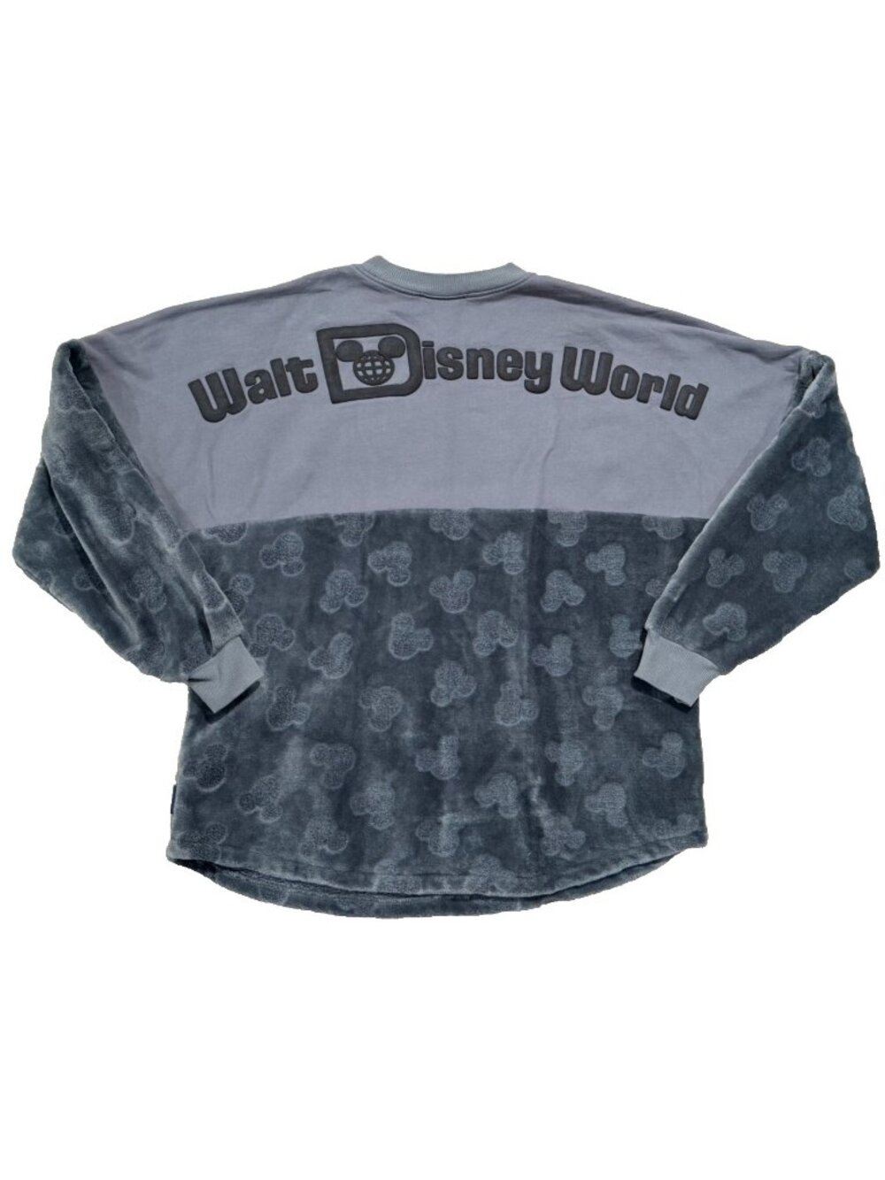 Disney Parks Walt Disney World Pullover Fleece Mickey Mouse Heads Grey Black XL